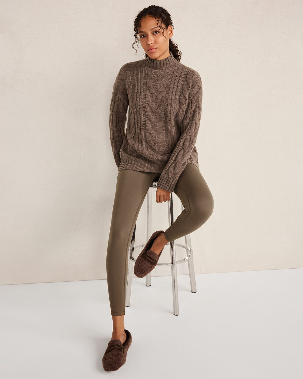 CASHMERE CABLE MOCKNECK SWEATER | Talbots discount