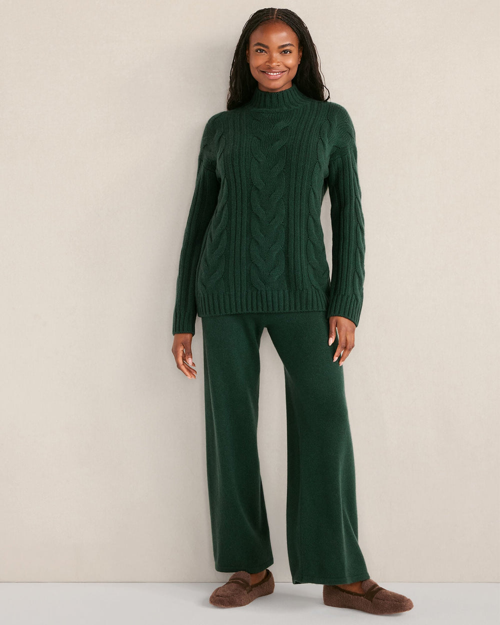 CASHMERE CABLE MOCKNECK SWEATER | Talbots online