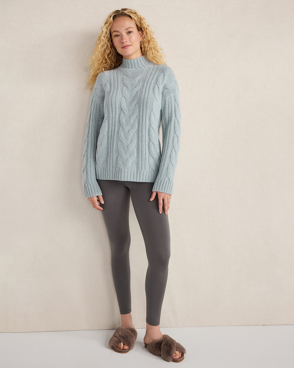 CASHMERE CABLE MOCKNECK SWEATER | Talbots online