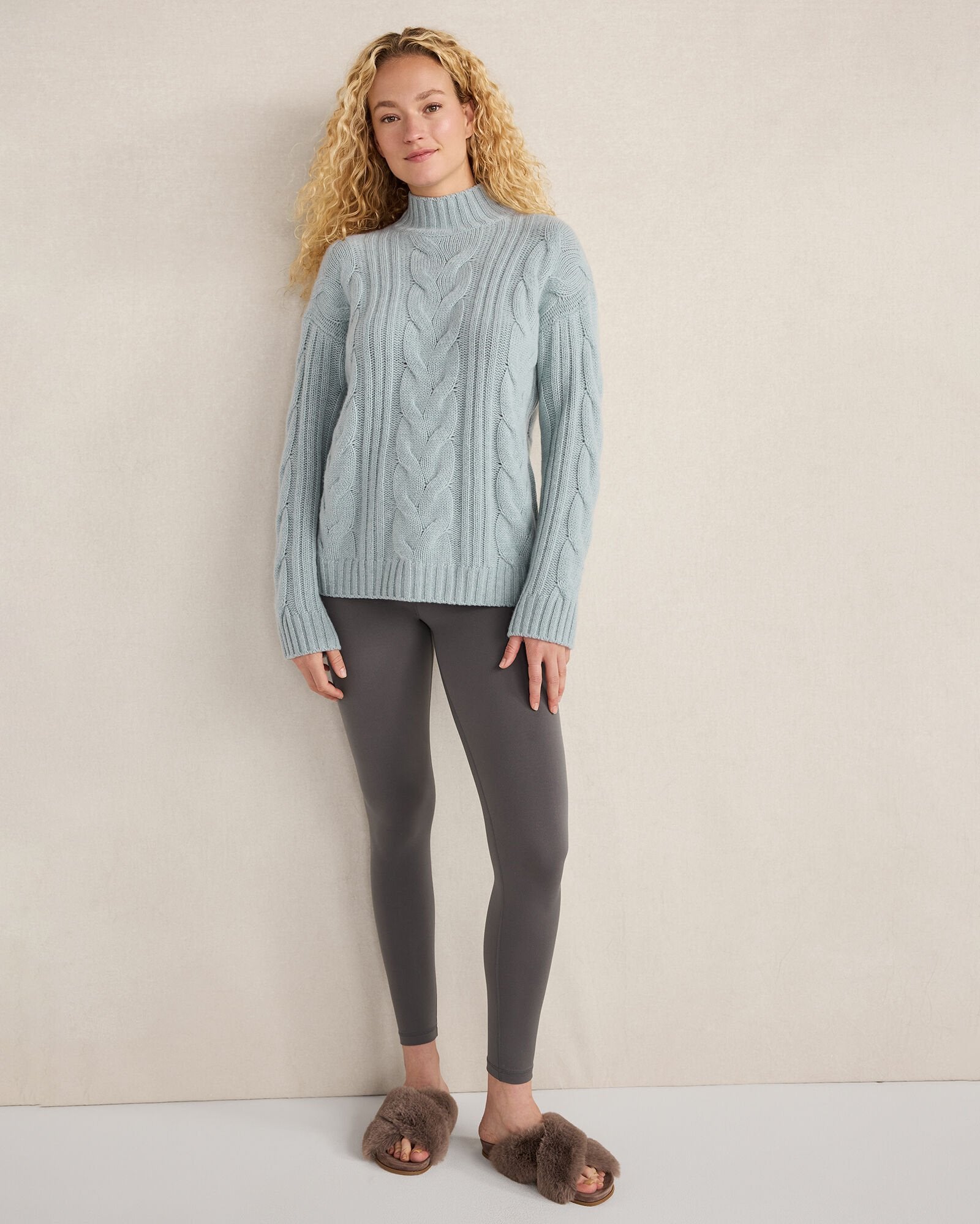 CASHMERE CABLE MOCKNECK SWEATER | Talbots discount