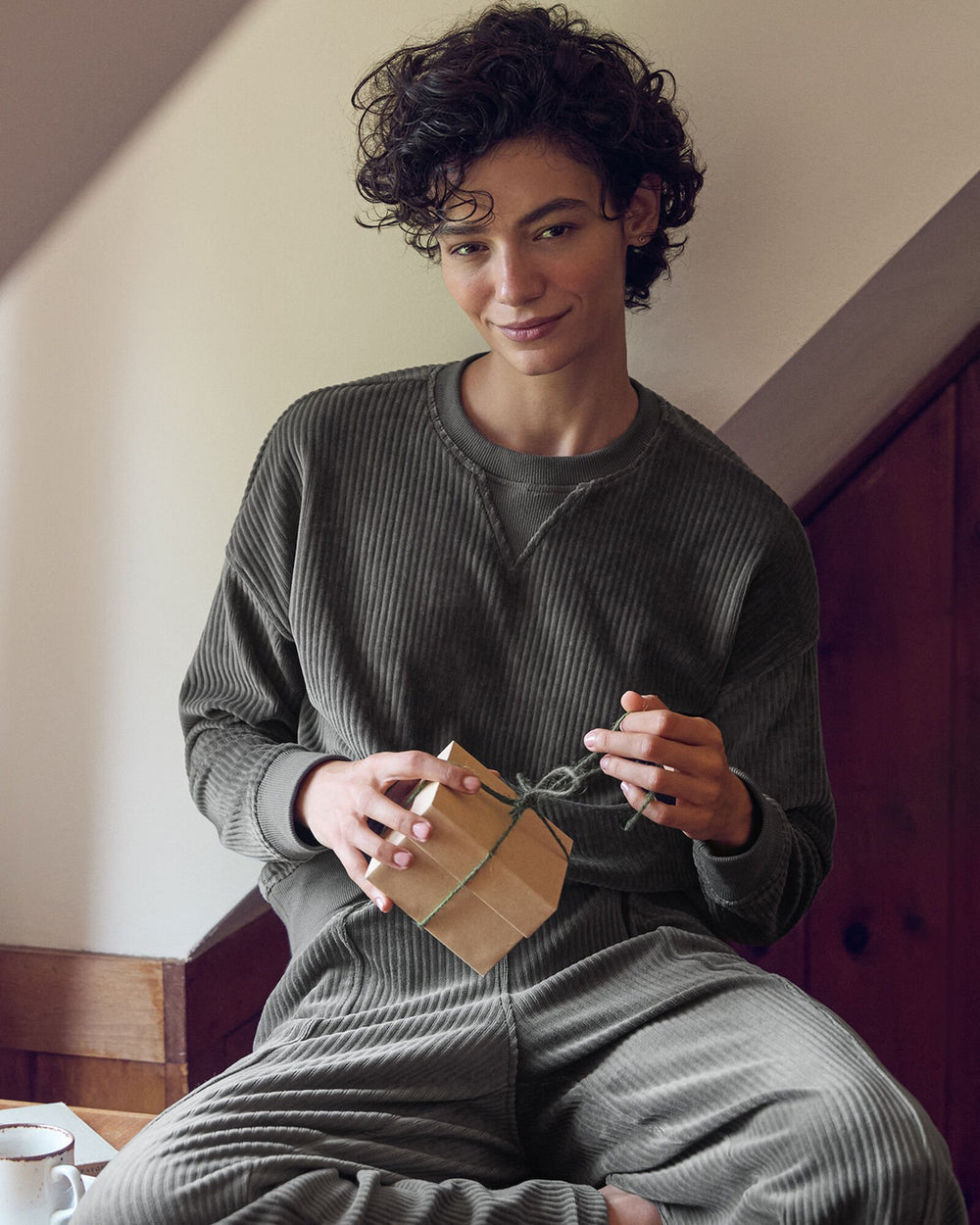 CORDED VELOUR CREWNECK PULLOVER | Talbots outlet