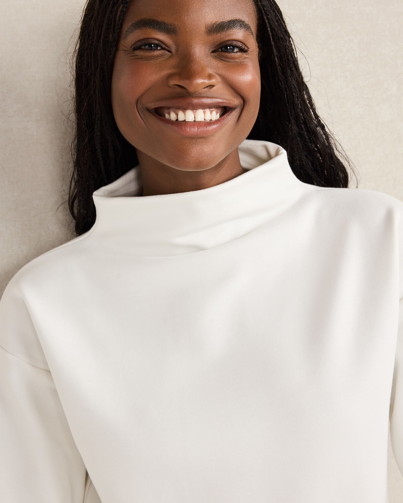 SOFT-BRUSHED FLEECE FUNNEL NECK PULLOVER | Talbots for sale