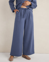 SOFT-BRUSHED FLEECE WIDE LEG PANTS | Talbots for sale
