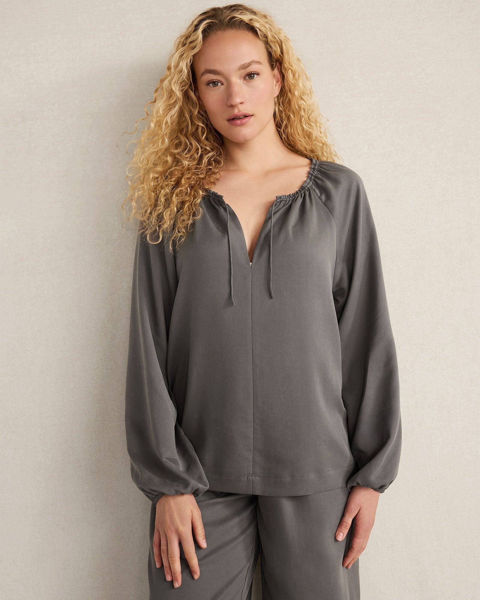 WASHED SPLIT NECK TOP | Talbots for sale