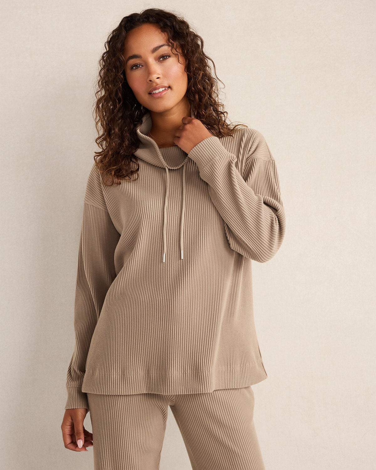 OTTOMAN RIB COWL NECK TOP | Talbots outlet