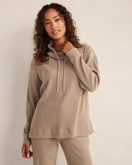 OTTOMAN RIB COWL NECK TOP | Talbots discount