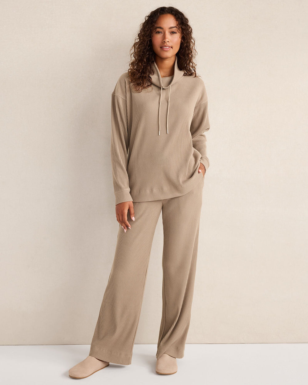 OTTOMAN RIB COWL NECK TOP | Talbots discount