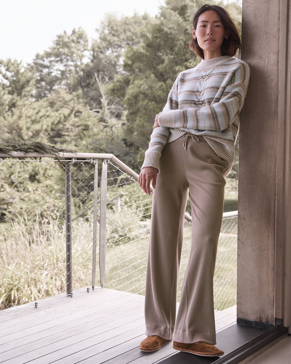 OTTOMAN RIB STRAIGHT LEG PANTS | Talbots online