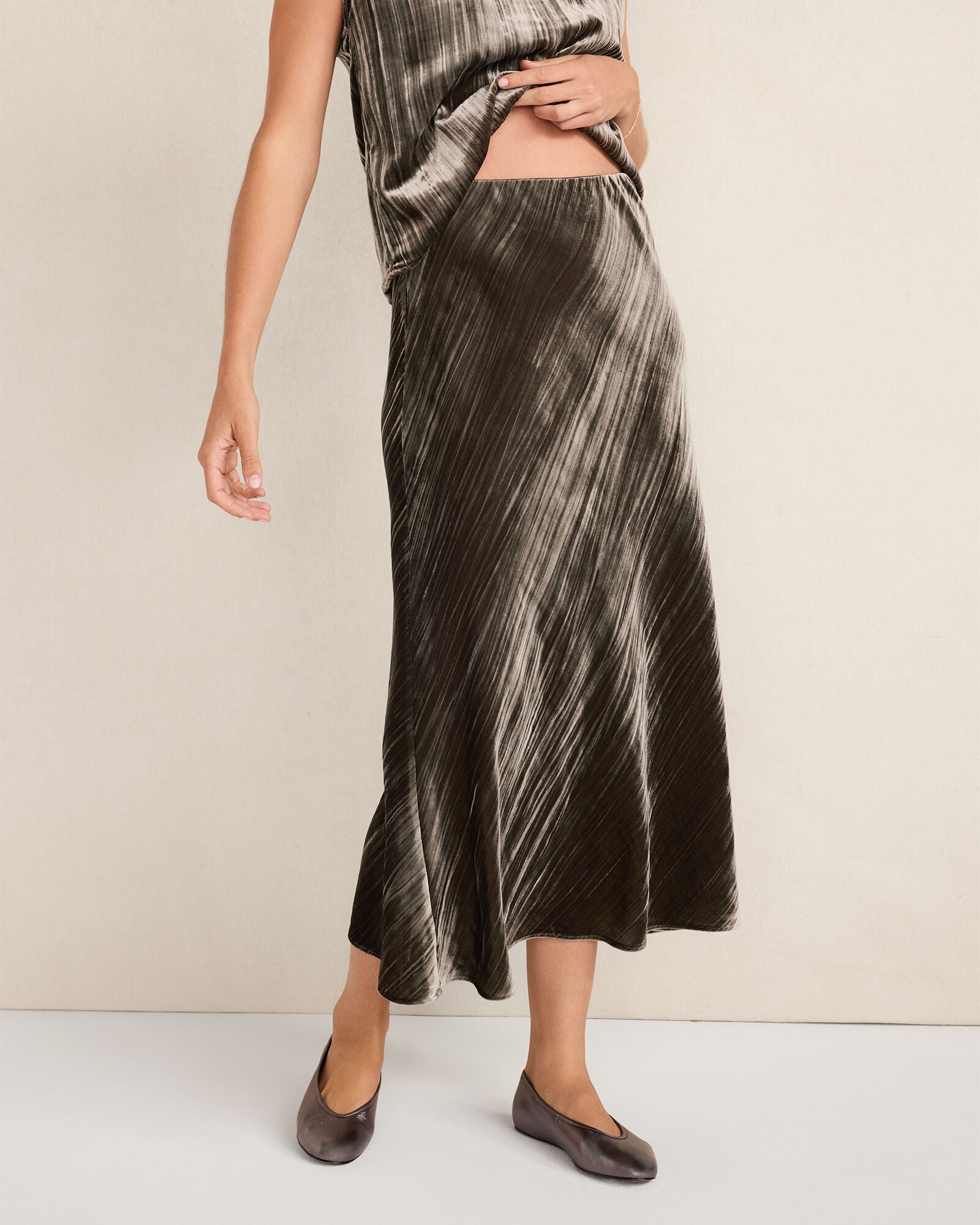 TEXTURED VELVET MAXI SKIRT | Talbots for sale