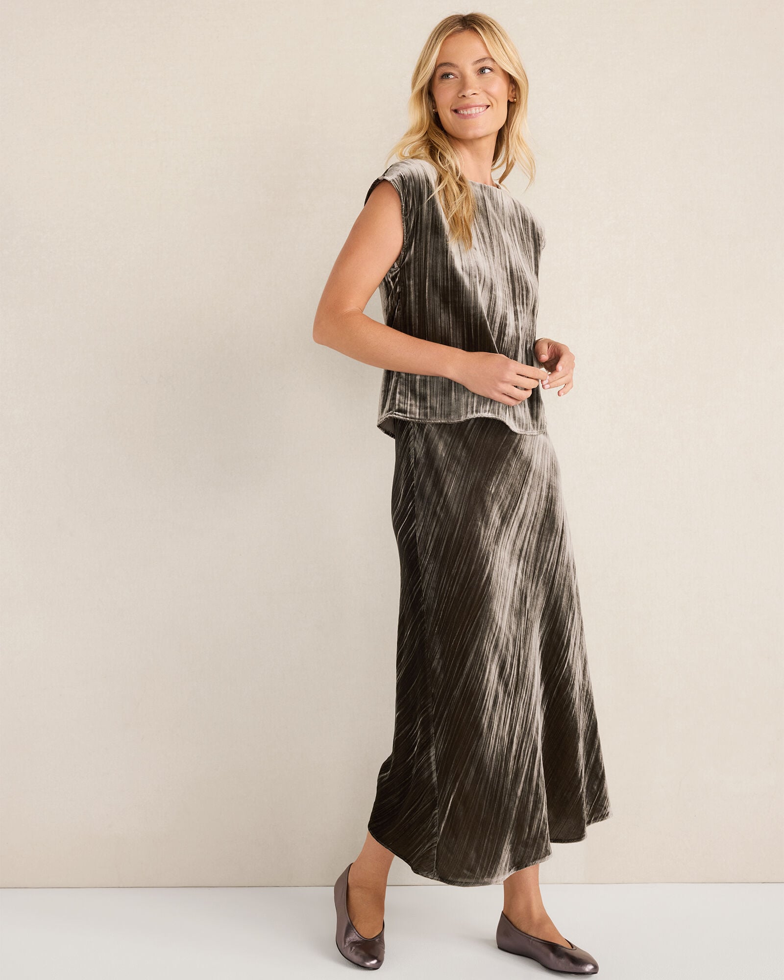 TEXTURED VELVET MAXI SKIRT | Talbots for sale