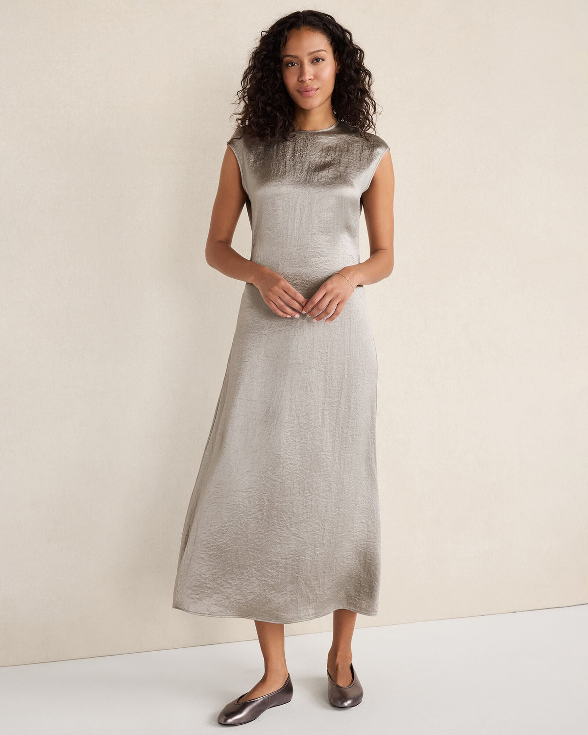 LUXE CRINKLE SHINE MIDI DRESS | Talbots near me