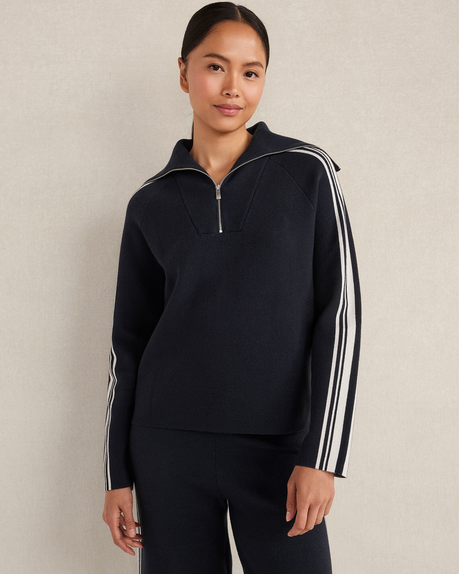 SPORTY STRIPE HALF-ZIP PULLOVER | Talbots sale