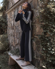 SPORTY STRIPE STRAIGHT LEG PANTS | Talbots US
