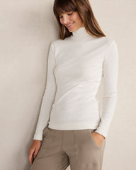 ORGANIC COTTON MOCKNECK LONG SLEEVE TEE | Talbots outlet