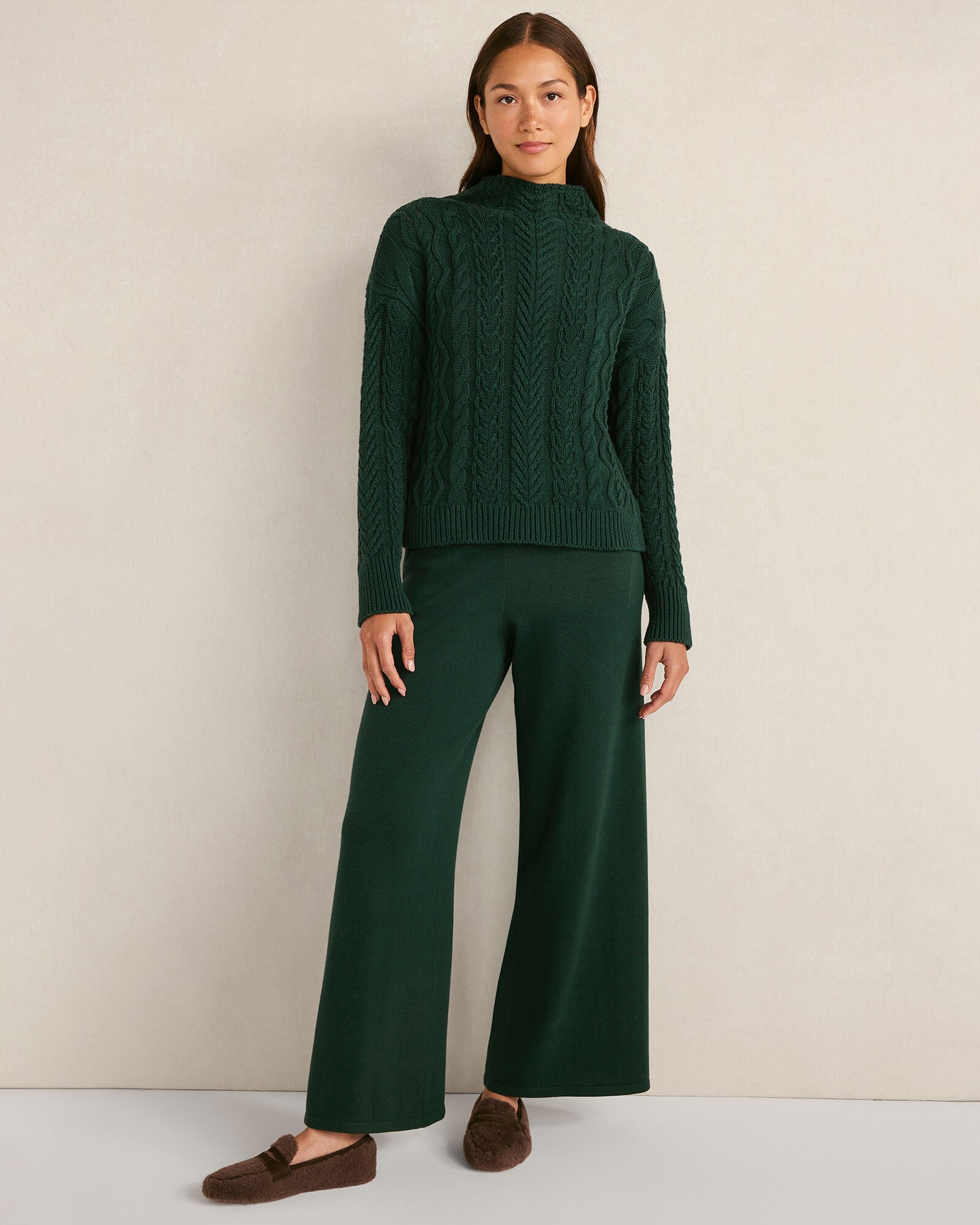 ORGANIC COTTON CABLE MOCKNECK SWEATER | Talbots for sale