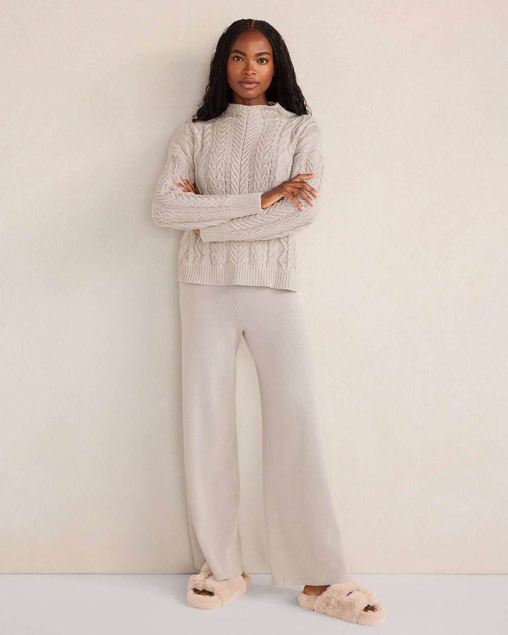 ORGANIC COTTON CABLE MOCKNECK SWEATER | Talbots for sale