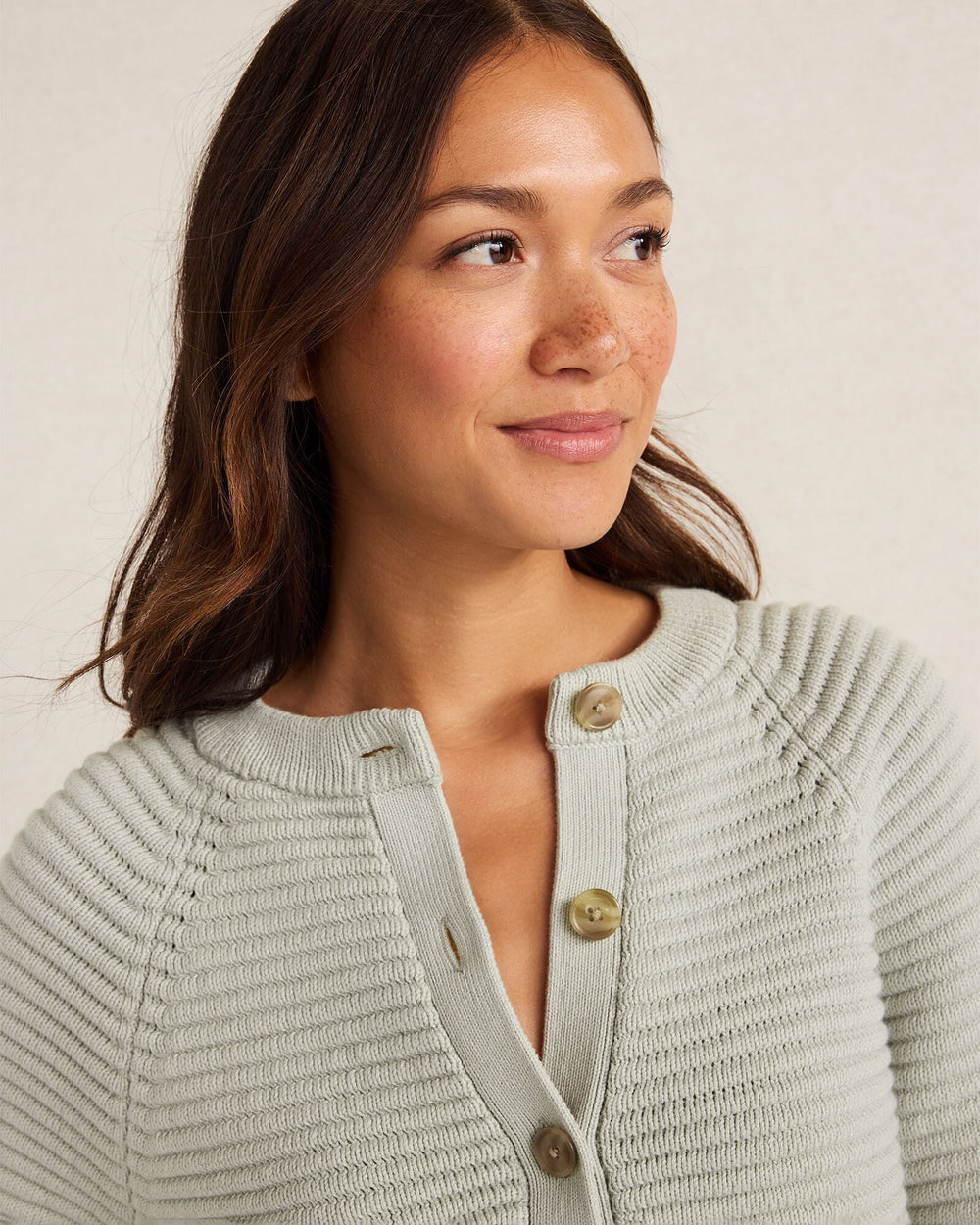 ORGANIC COTTON HORIZONTAL STITCH CARDIGAN | Talbots online