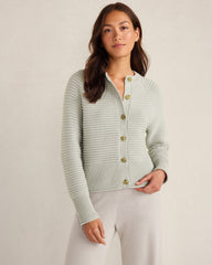 ORGANIC COTTON HORIZONTAL STITCH CARDIGAN | Talbots online
