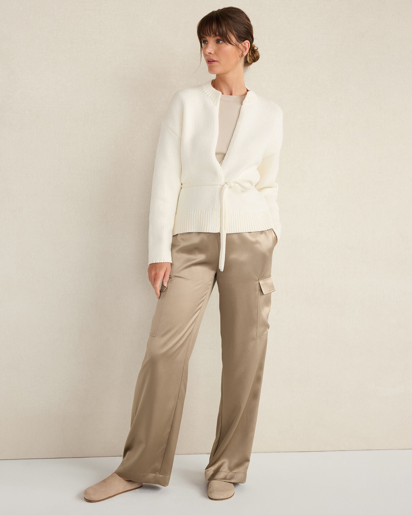 CHUNKY COTTON BLEND BELTED CARDIGAN | Talbots sale