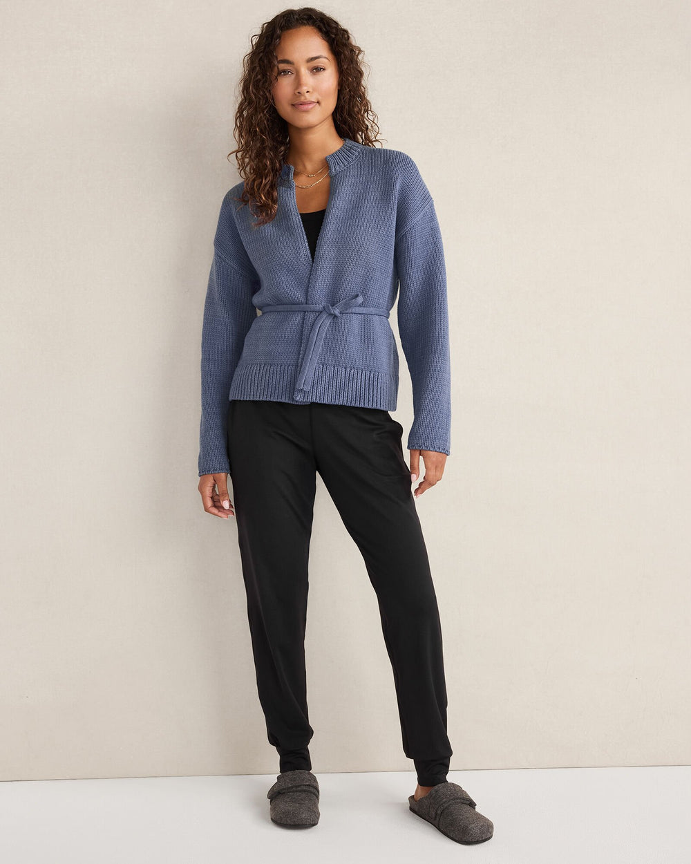 CHUNKY COTTON BLEND BELTED CARDIGAN | Talbots for sale