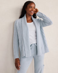 CASHMERE CABLE OPEN FRONT CARDIGAN | Talbots sale