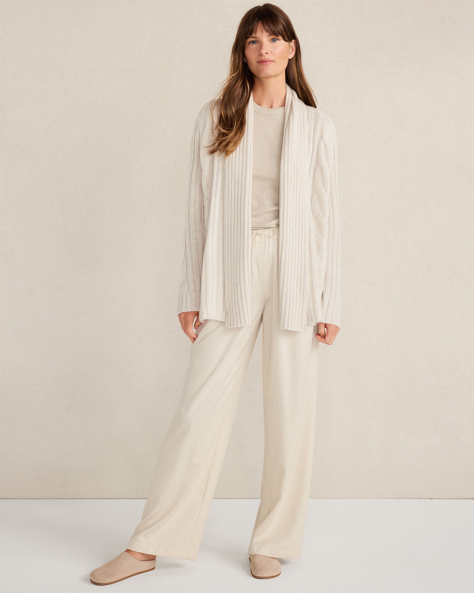 CASHMERE CABLE OPEN FRONT CARDIGAN | Talbots sale