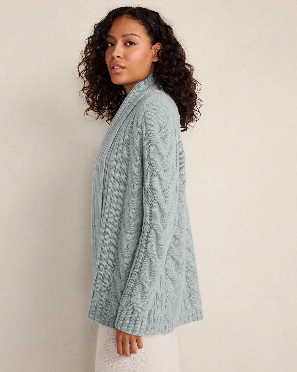 CASHMERE CABLE OPEN FRONT CARDIGAN | Talbots online
