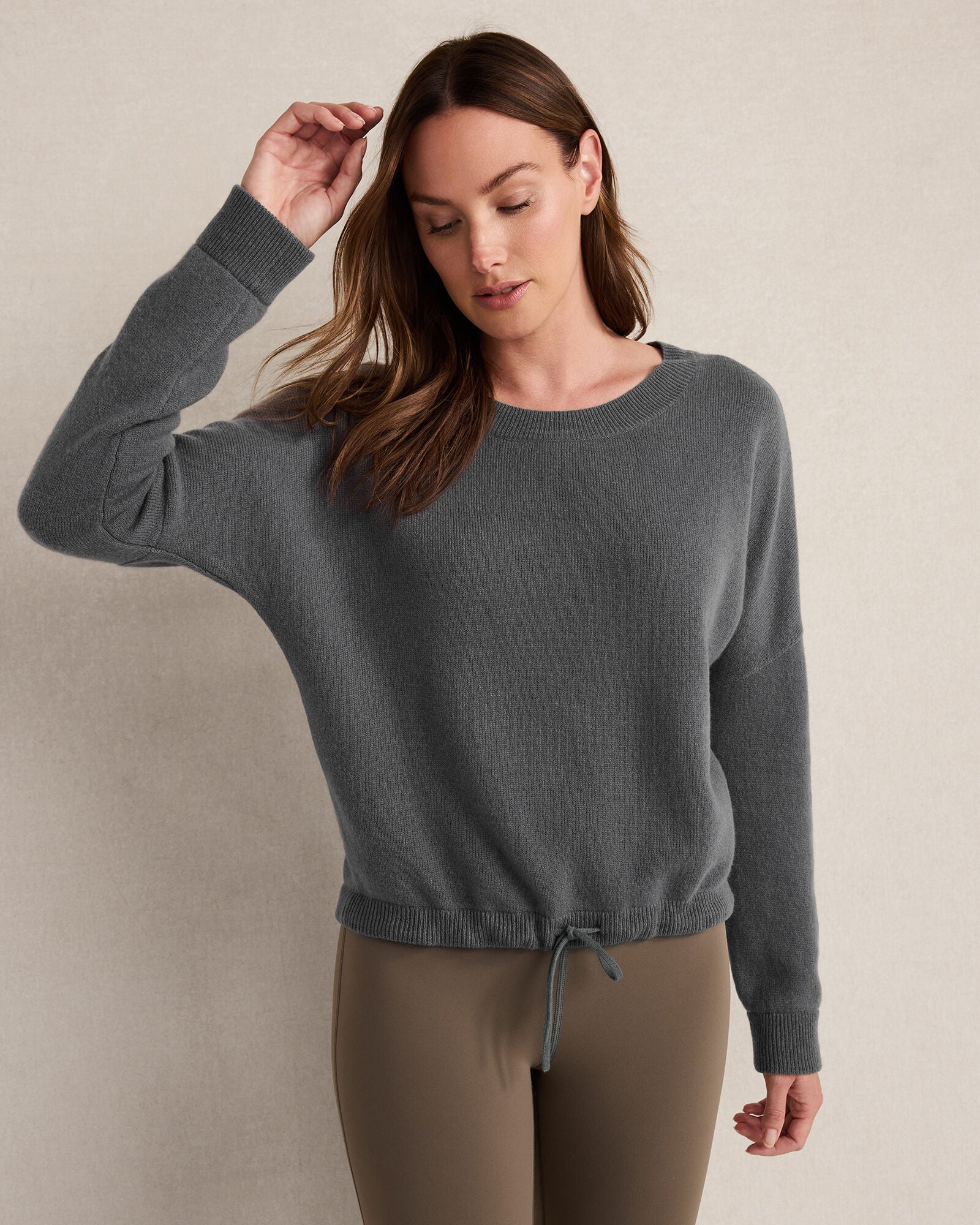 CASHMERE TIE-FRONT CREWNECK SWEATER | Talbots for sale