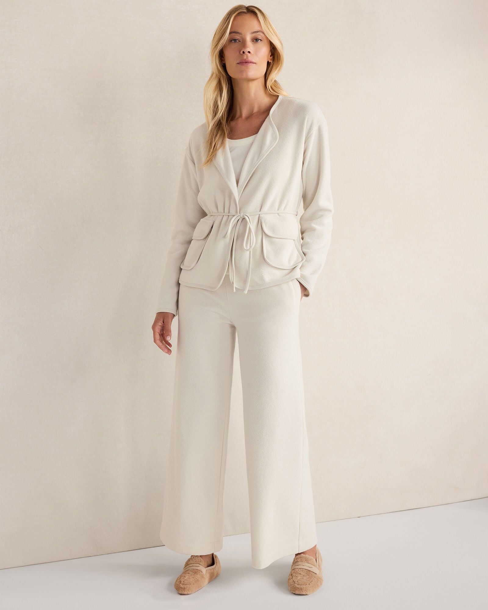 BRUSHED TERRY WIDE LEG PANTS | Talbots near me
