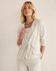 BRUSHED TERRY OPEN FRONT JACKET | Talbots online