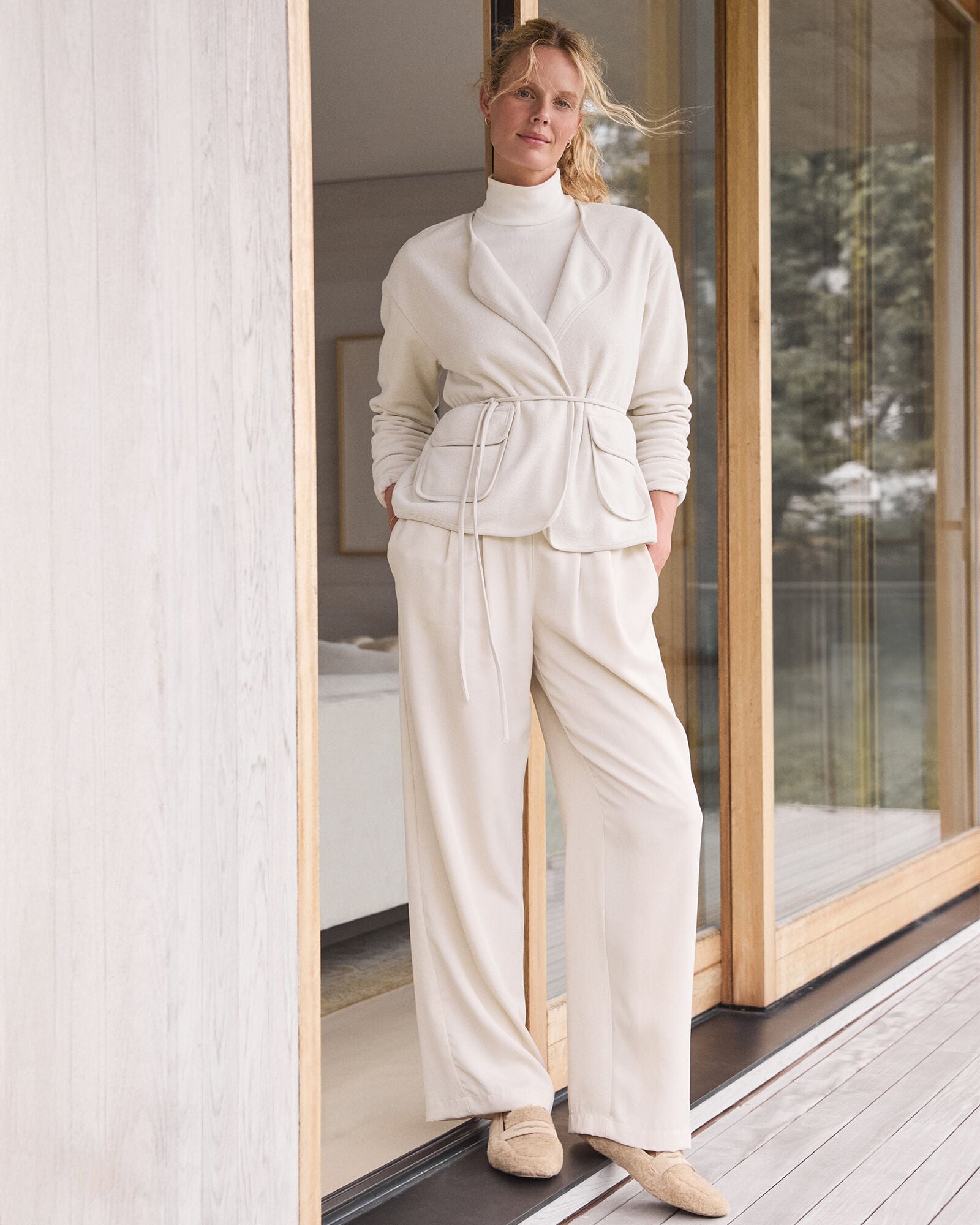 BRUSHED TERRY OPEN FRONT JACKET | Talbots online