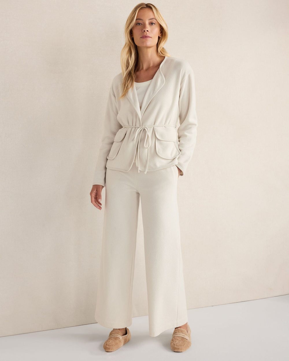 BRUSHED TERRY OPEN FRONT JACKET | Talbots discount
