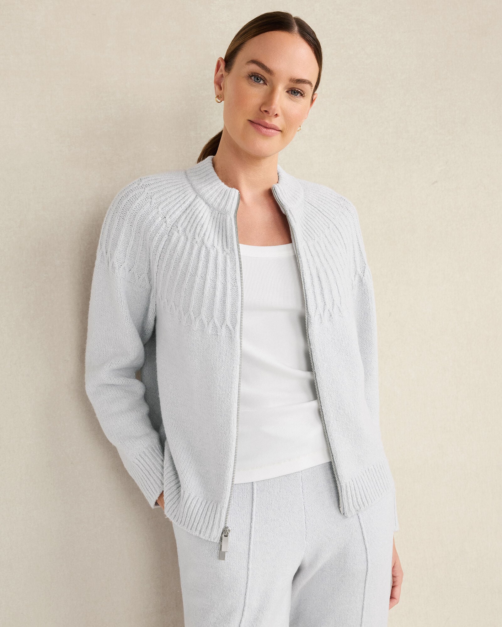 ORGANIC COTTON BLEND FAIR ISLE STITCH BOMBER | Talbots near me
