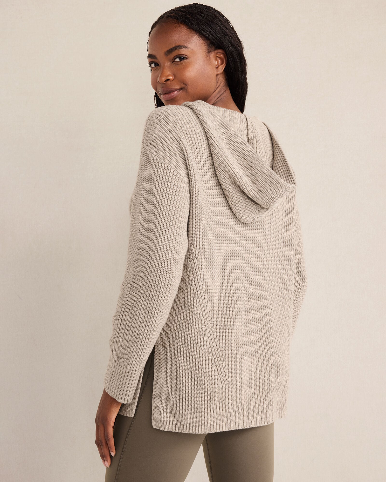 ORGANIC COTTON CASHMERE SHAKER STITCH HOODIE | Talbots US
