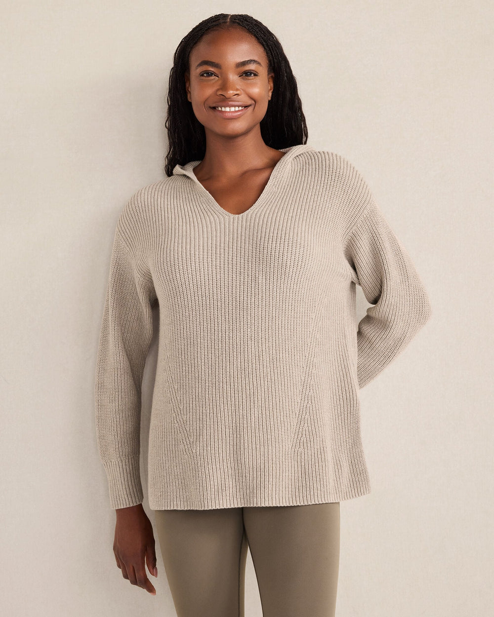 ORGANIC COTTON CASHMERE SHAKER STITCH HOODIE | Talbots discount