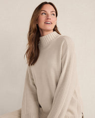 COTTON BLEND MOCKNECK SWEATER | Talbots sale