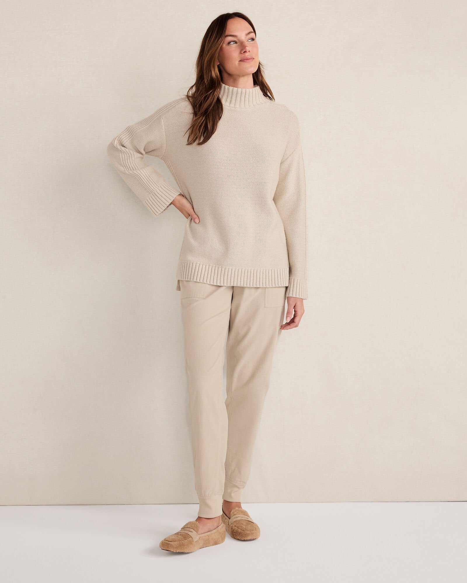 COTTON BLEND MOCKNECK SWEATER | Talbots discount