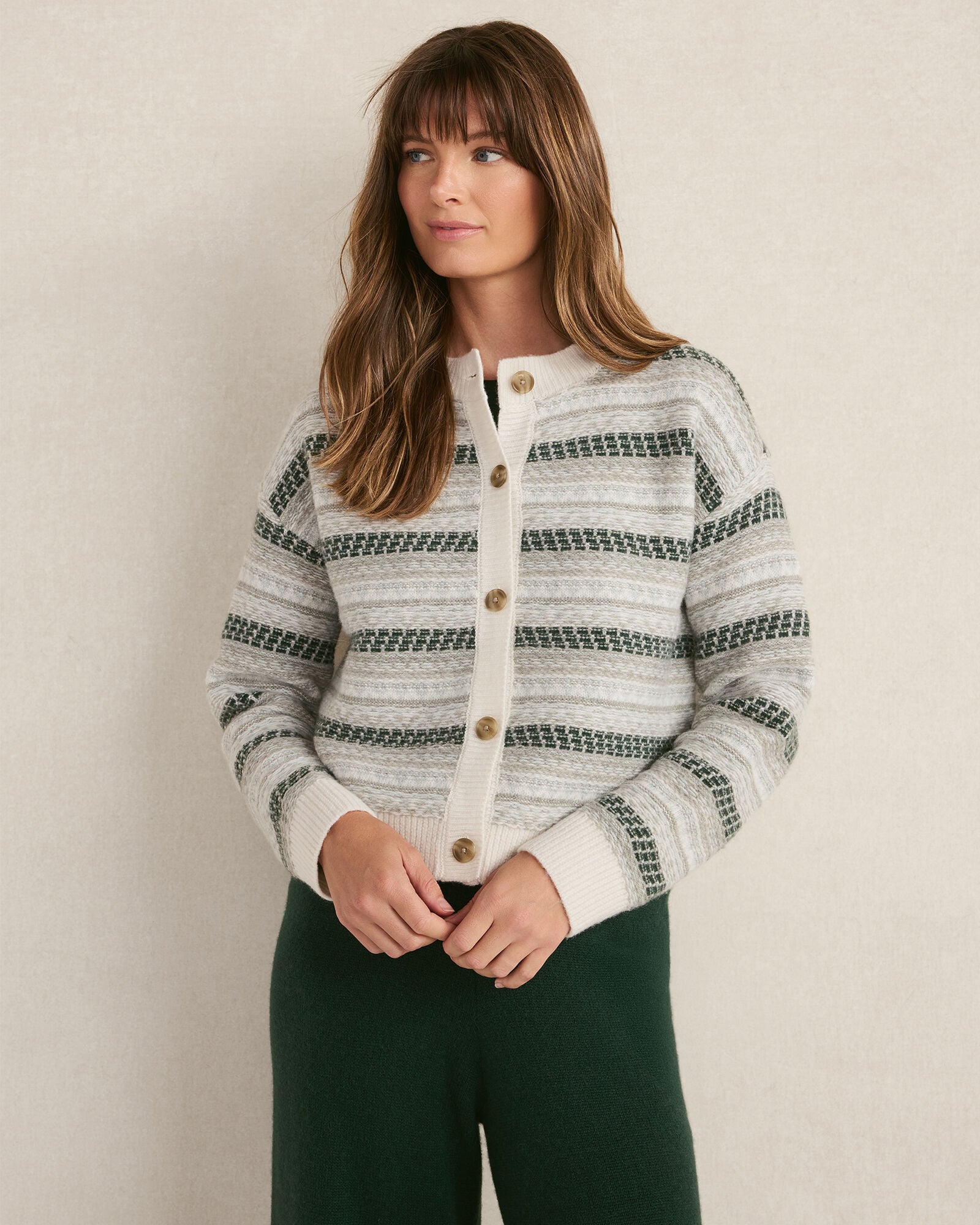 WOOL BLEND FAIR ISLE CARDIGAN | Talbots for sale
