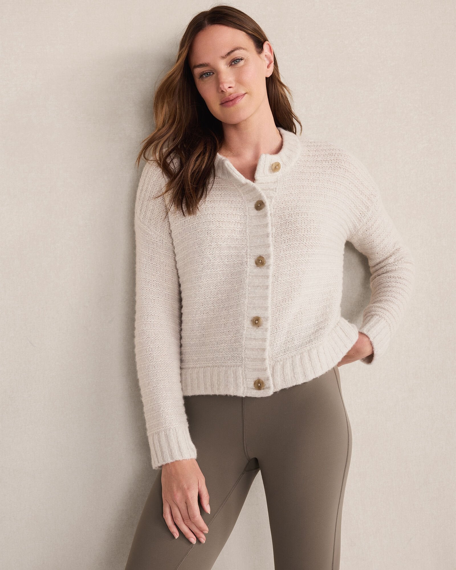 MERINO WOOL CASHMERE LINK STITCH CARDIGAN | Talbots US