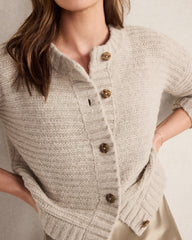MERINO WOOL CASHMERE LINK STITCH CARDIGAN | Talbots US