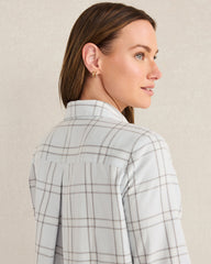LIGHTWEIGHT FLANNEL WINDOWPANE PAJAMA TOP | Talbots outlet