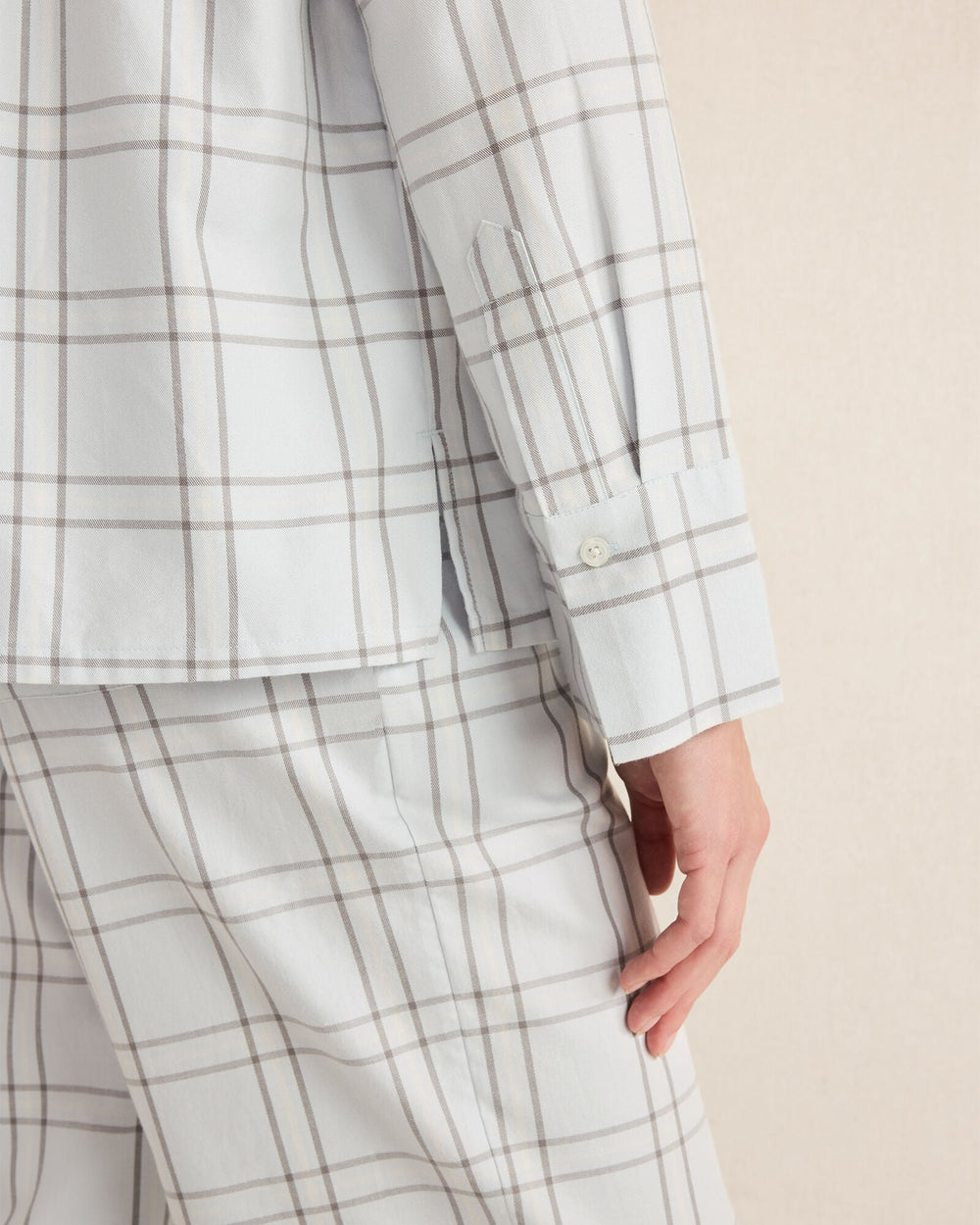 LIGHTWEIGHT FLANNEL WINDOWPANE PAJAMA TOP | Talbots outlet