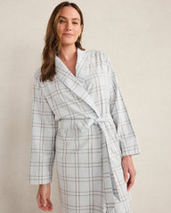 LIGHTWEIGHT FLANNEL WINDOWPANE ROBE | Talbots online