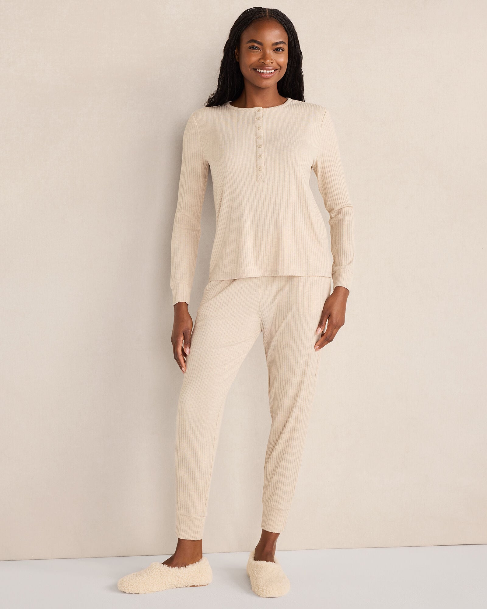 DRAPEY RIB KNIT HENLEY | Talbots sale