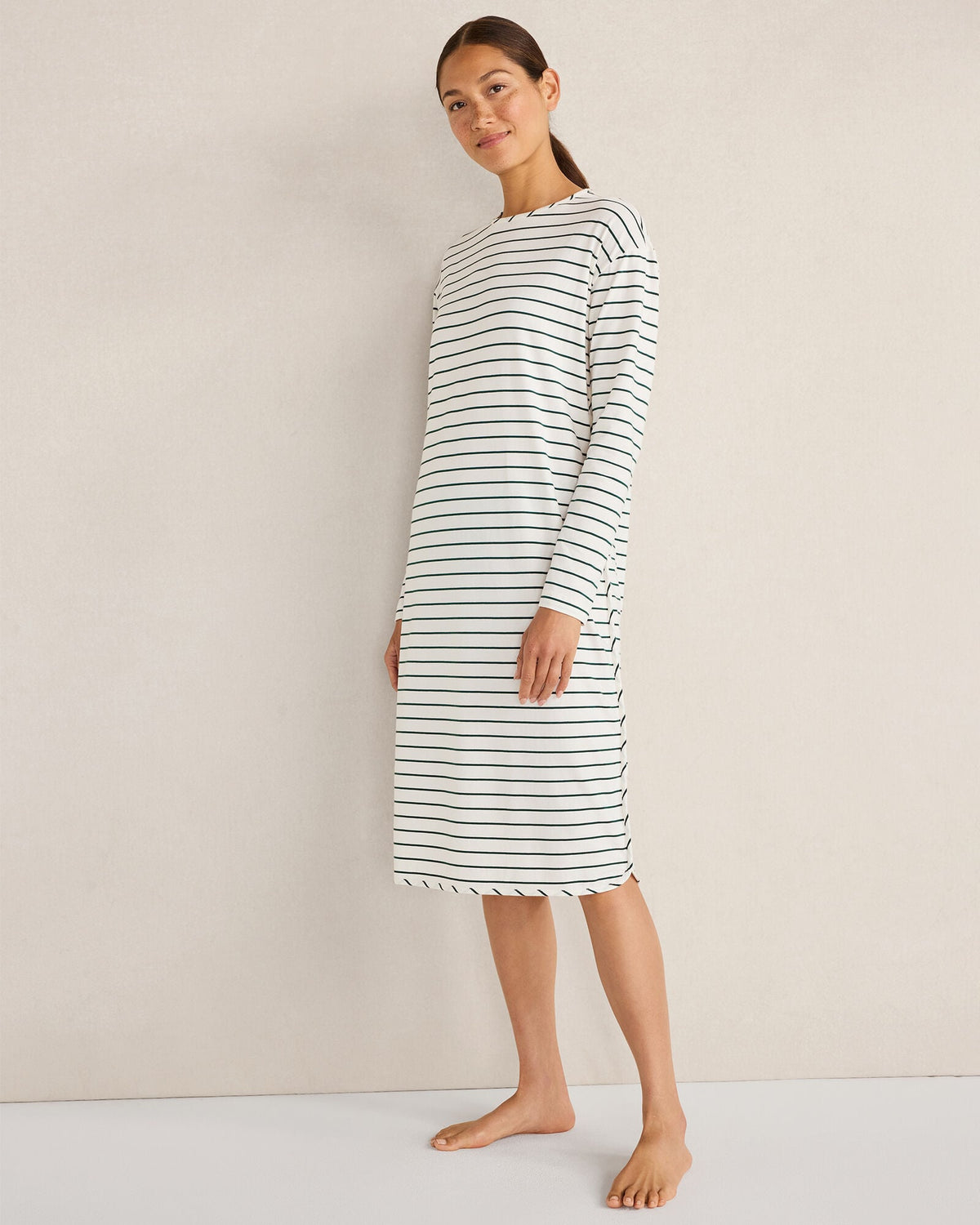 ORGANIC COTTON JERSEY STRIPE SLEEP DRESS | Talbots outlet