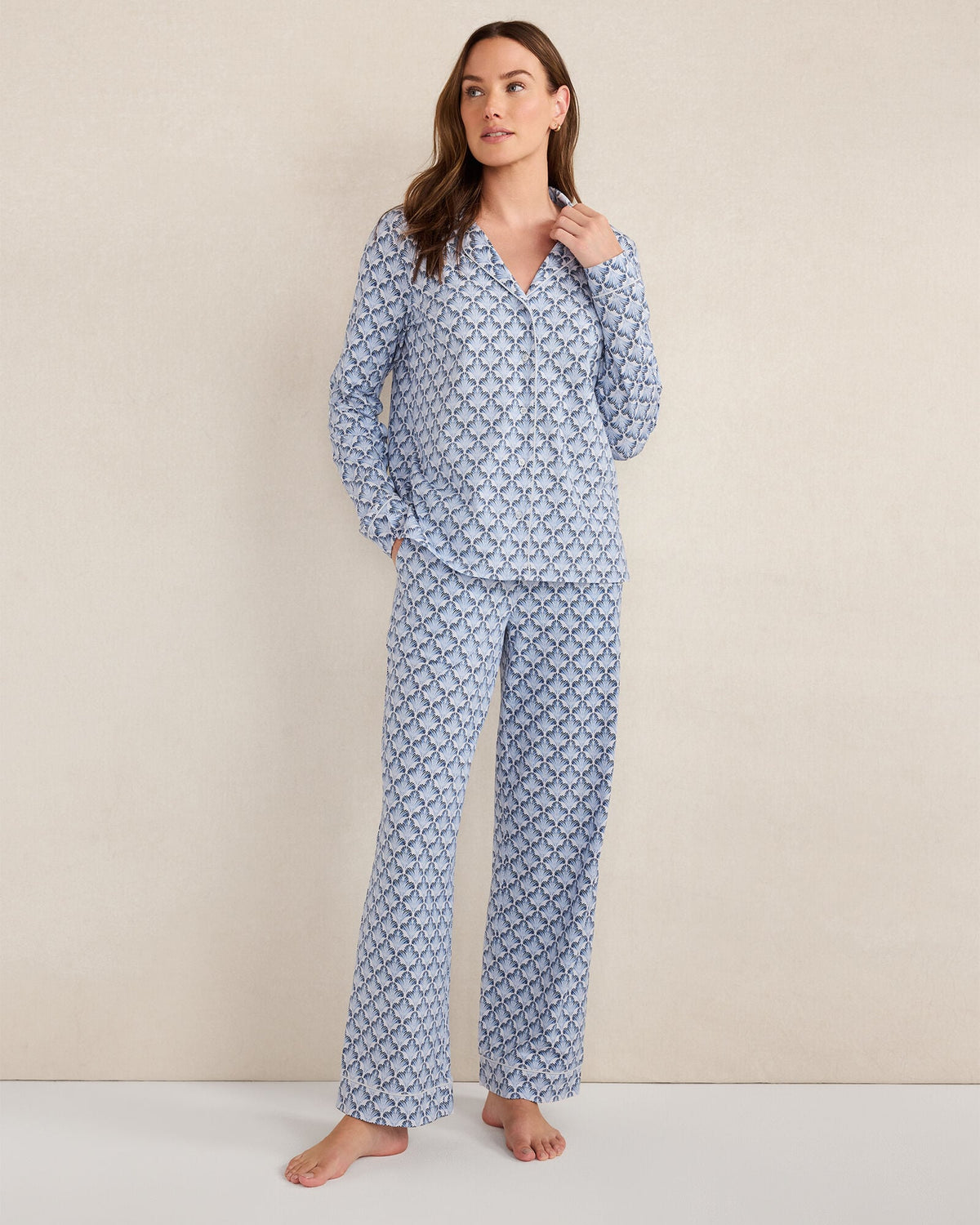 ORGANIC COTTON JERSEY SEASHELL SLEEP SET | Talbots for sale