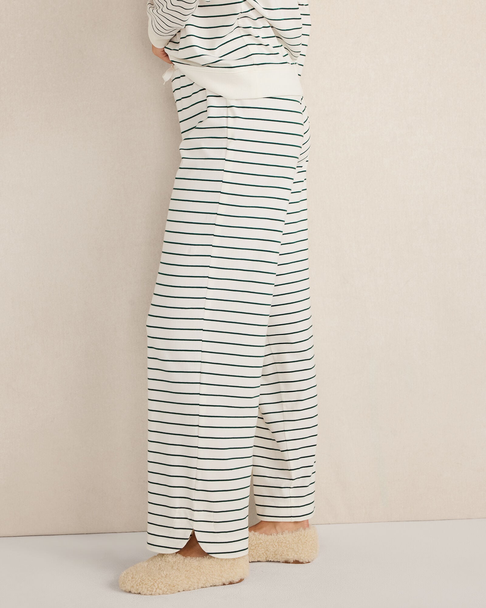 ORGANIC COTTON JERSEY STRIPE PANTS | Talbots outlet