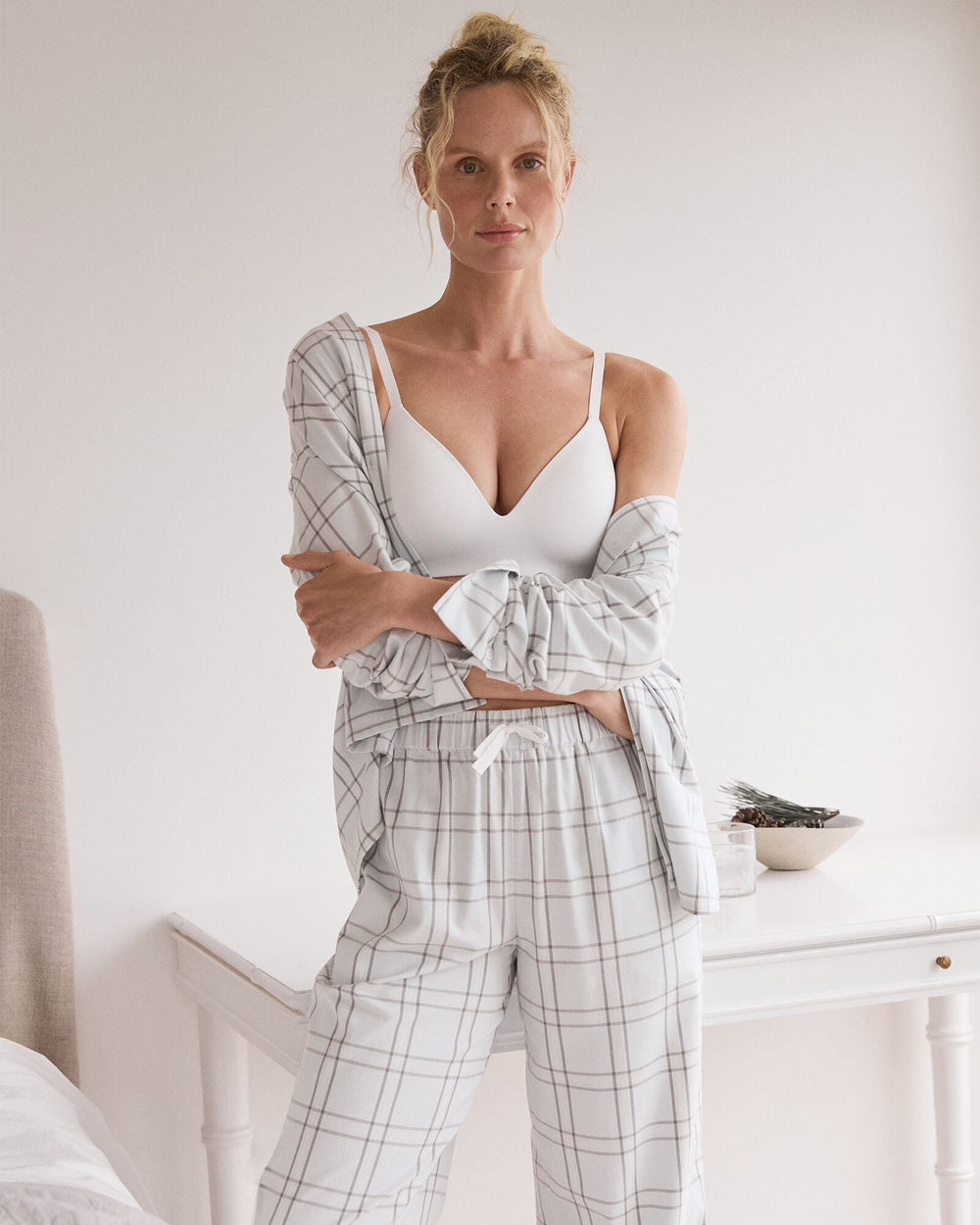 LIGHTWEIGHT FLANNEL WINDOWPANE PAJAMA PANTS | Talbots sale