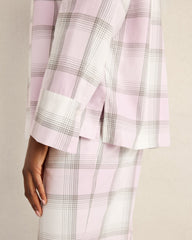 LIGHTWEIGHT FLANNEL FROSTED PLAID PAJAMA TOP | Talbots discount