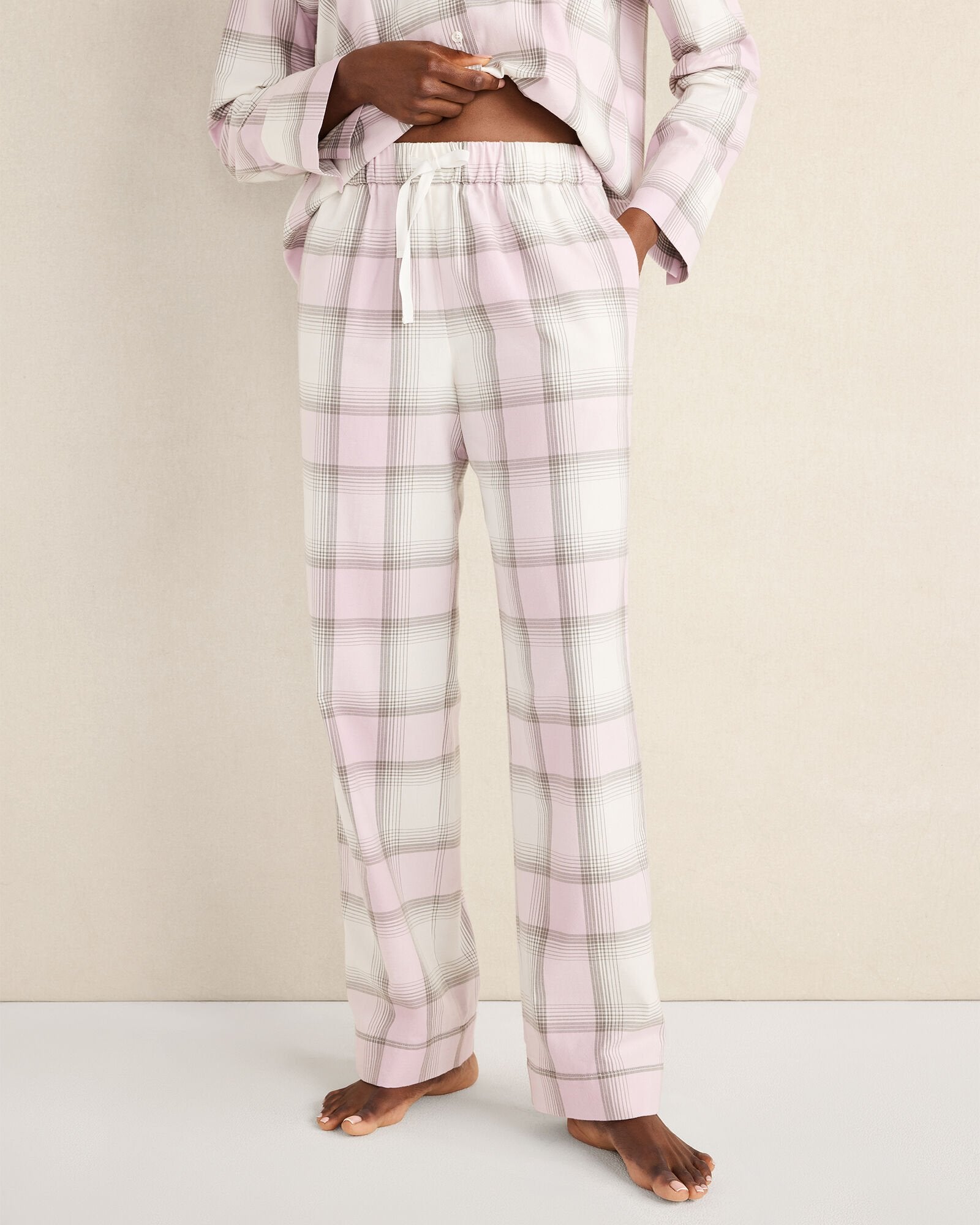 LIGHTWEIGHT FLANNEL FROSTED PLAID PAJAMA PANTS | Talbots outlet